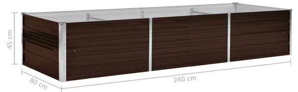 VidaXL Ζαρντινιέρα Υπερυψωμένη Καφέ 240x80x45 εκ. Γαλβανισμ. Χάλυβας