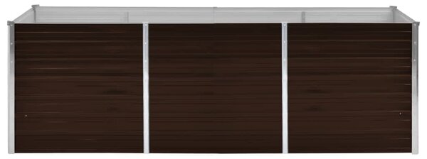 VidaXL Ζαρντινιέρα Υπερυψωμένη Καφέ 240x80x77 εκ. Γαλβανισμ. Χάλυβας