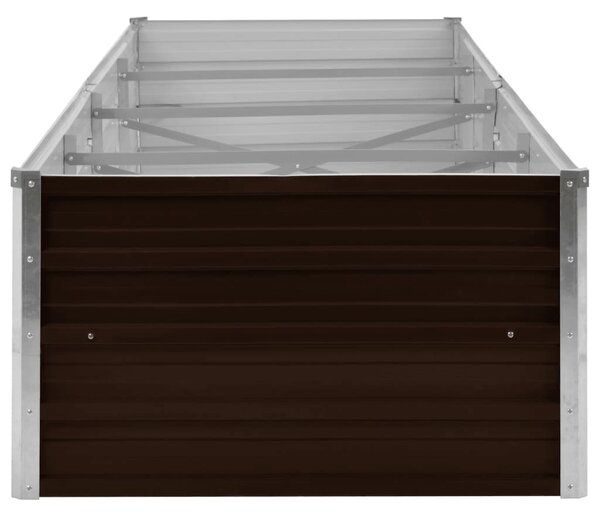 VidaXL Ζαρντινιέρα Υπερυψωμένη Καφέ 320x80x45 εκ. Γαλβανισμ. Χάλυβας