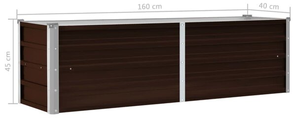 VidaXL Ζαρντινιέρα Υπερυψωμένη Καφέ 160x40x45 εκ. Γαλβανισμ. Χάλυβας