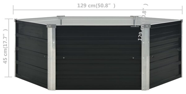 VidaXL Ζαρντινιέρα Ψηλή Ανθρακί 129x129x45 εκ. από Γαλβανισμένο Χάλυβα