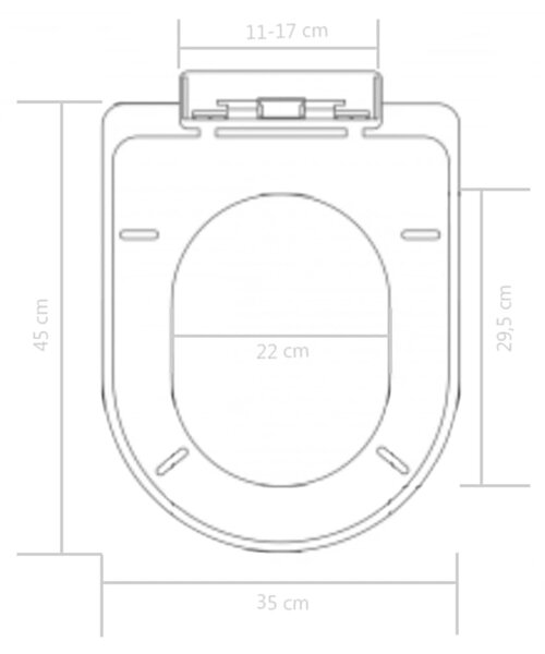 VidaXL Κάλυμμα Λεκάνης με Soft Close & Quick Release Μαύρο