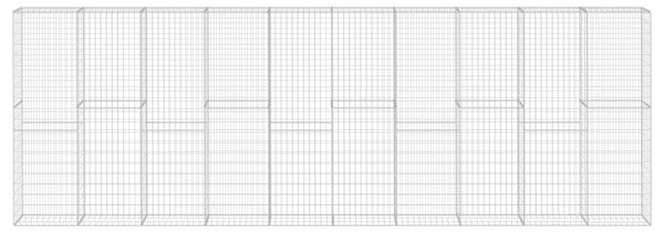 VidaXL Συρματοκιβώτιο Τοίχος 600x30x200 εκ. Γαλβαν.Χάλυβας + Καλύμματα