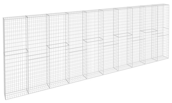 VidaXL Συρματοκιβώτιο Τοίχος 600x30x200 εκ. Γαλβαν.Χάλυβας + Καλύμματα