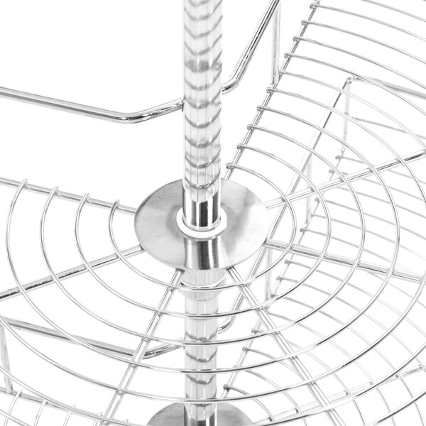 VidaXL Ράφι Ντουλαπιού Διώροφο Περιστρ. 270° Ασημί 71x71x80 εκ. Σύρμα