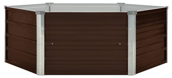 VidaXL Ζαρντινιέρα Ψηλή Καφέ 129 x 129 x 46 εκ. Γαλβανισμένος Χάλυβας