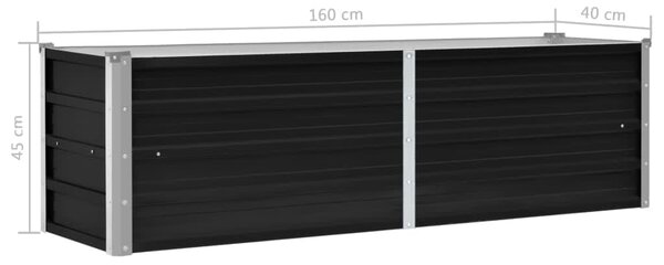 VidaXL Ζαρντινιέρα Υπερυψωμένη Ανθρακί 160x40x45 εκ. Γαλβαν. Χάλυβας