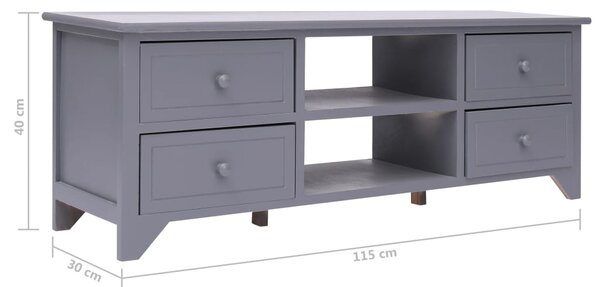 VidaXL Έπιπλο Τηλεόρασης Γκρι 115x30x40 εκ. από Ξύλο Παυλώνιας