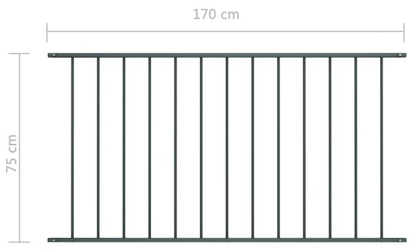 VidaXL Πάνελ Περίφραξης Ανθρακί 1,7x0,75 μ Ατσάλι με Ηλεκτροστατ. Βαφή