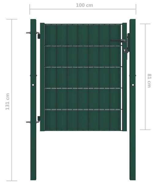 VidaXL Πόρτα Περίφραξης Πράσινη 100 x 81 εκ. από PVC / Ατσάλι