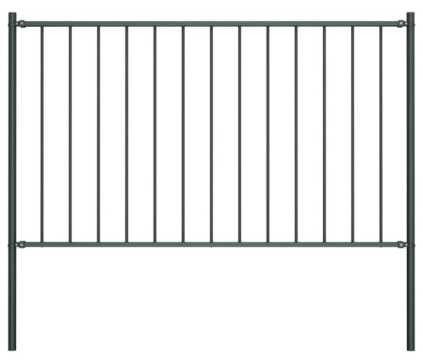 VidaXL Πάνελ Περίφραξης Ανθρακί 1,7x1,25 μ Ατσάλι Ηλεκτρ.Βαφή + Στύλοι