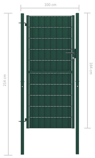 VidaXL Πόρτα Περίφραξης Πράσινη 100 x 164 εκ. από PVC / Ατσάλι