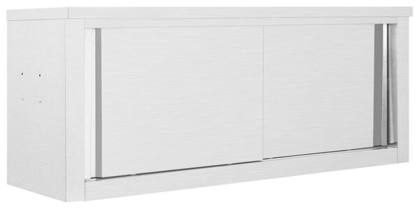 VidaXL Ερμάριο Τοίχου με Συρόμενες Πόρτες 120x40x50 εκ. Ανοξ. Ατσάλι