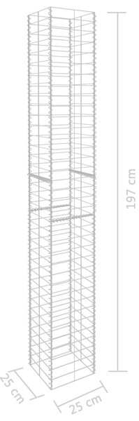 VidaXL Συρματοκιβώτια Σετ 3 τεμ. 25 x 25 x 197 εκ. Γαλβανισμένο Ατσάλι