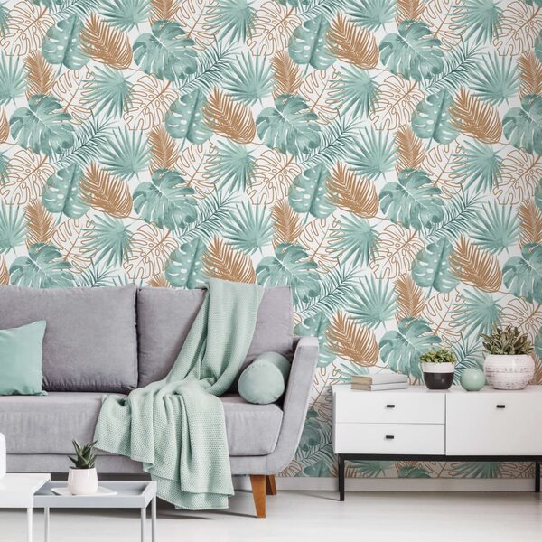 DUTCH WALLCOVERINGS Ταπετσαρία Τοίχου Φύλλα Μονστέρα Πράσινη