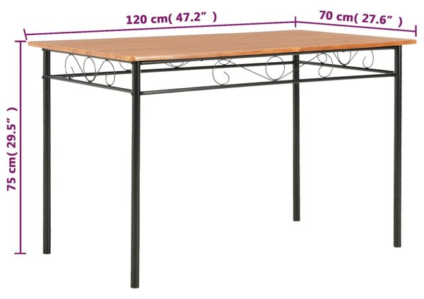 VidaXL Τραπεζαρία Καφέ 120 x 70 x 75 εκ. από MDF