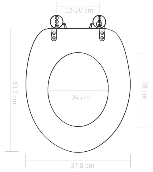 VidaXL Καλύμματα Λεκάνης Soft Close 2 τεμ. Σχέδιο Βότσαλα από MDF