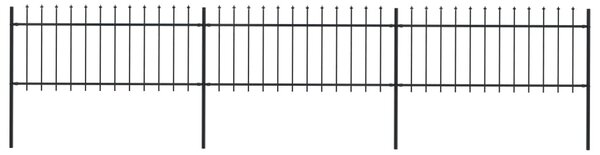 VidaXL Κάγκελα Περίφραξης με Λόγχες Μαύρα 5,1 x 0,8 μ. από Χάλυβα
