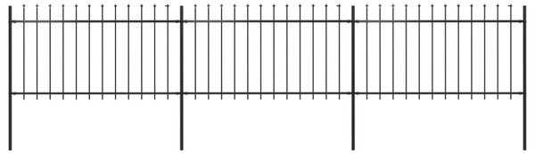 VidaXL Κάγκελα Περίφραξης με Λόγχες Μαύρα 5,1 x 1 μ. από Χάλυβα