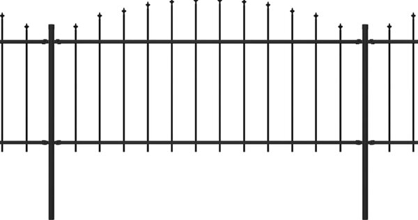 VidaXL Κάγκελα Περίφραξης με Λόγχες Μαύρα (0,5-0,75) x 3,4 μ. Ατσάλινα
