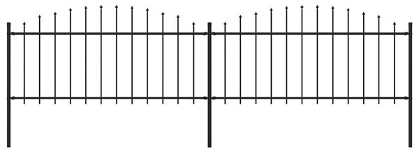 VidaXL Κάγκελα Περίφραξης με Λόγχες Μαύρα (0,5-0,75) x 3,4 μ. Ατσάλινα
