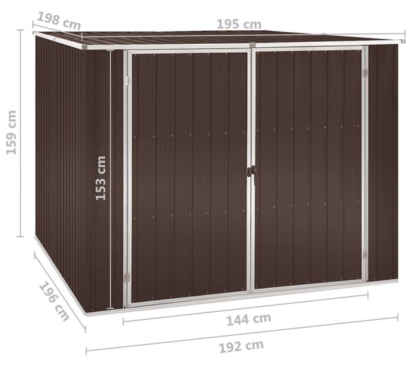 VidaXL Αποθήκη Κήπου Καφέ 195 x 198 x 159 εκ. από Γαλβανισμένο Ατσάλι