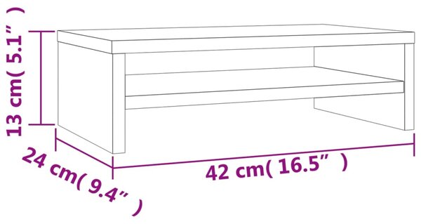 VidaXL Βάση Οθόνης Γκρι του Σκυροδέματος 42x24x13 εκ. από Επεξ. Ξύλο