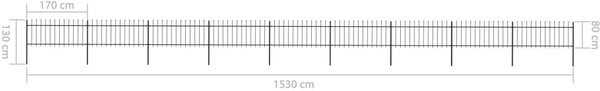 VidaXL Κάγκελα Περίφραξης με Λόγχες Μαύρα 15,3 x 0,8 μ. από Χάλυβα