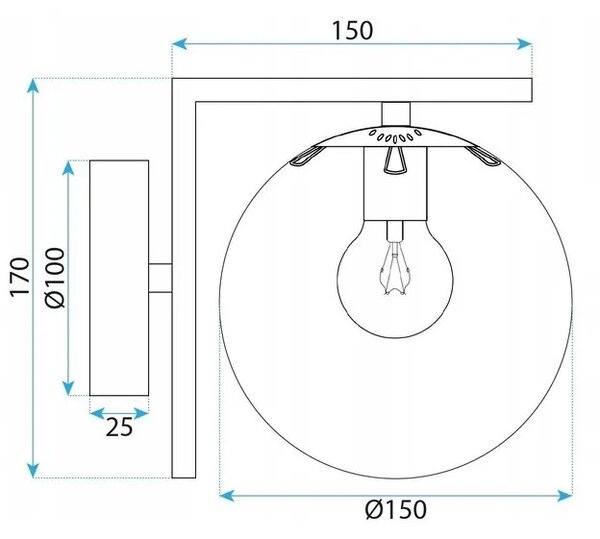Φωτιστικό τοίχου G101-1W Black White