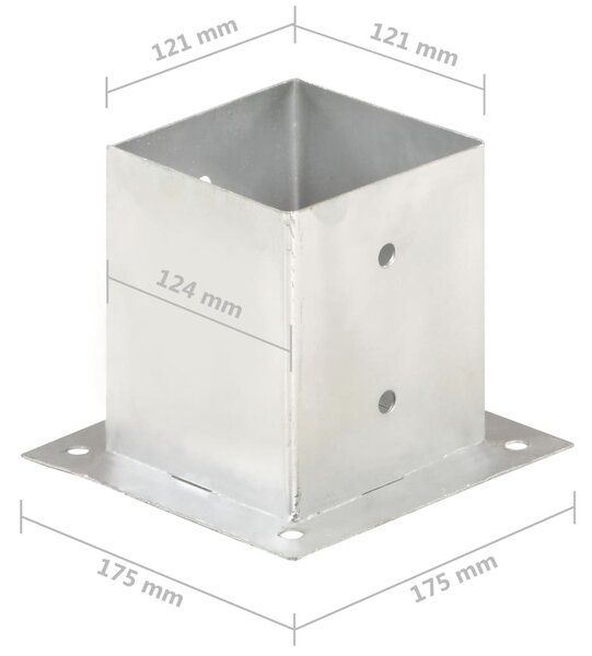 VidaXL Στηρίγματα Στύλου/Κολόνας 4 τεμ. 121 χιλ. Γαλβανισμένο Μέταλλο