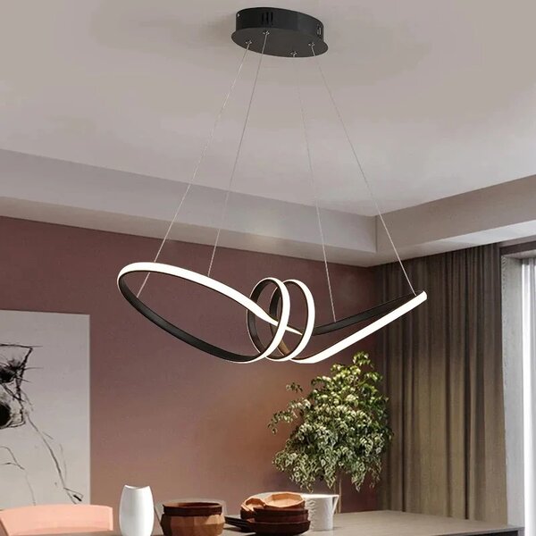 Μοντέρνο φωτιστικό οροφής LED + REMOTE APP823-CP Μαύρο