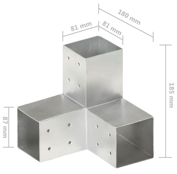VidaXL Σύνδεσμος Στύλου Σχήματος Υ 81x81 χιλ. από Γαλβανισμένο Μέταλλο