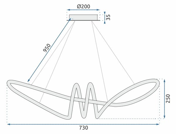 Μοντέρνο φωτιστικό οροφής LED + APP824-CP REMOTE Gold