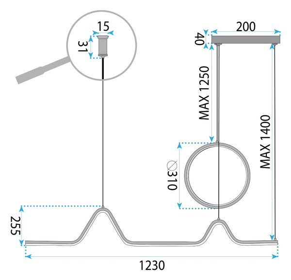 Λάμπα LED LHJ022-CP 120 cm GOLD
