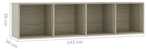 VidaXL Βιβλιοθήκη/Έπιπλο Τηλεόρασης Sonoma Δρυς 143 x 30 x 36 εκ