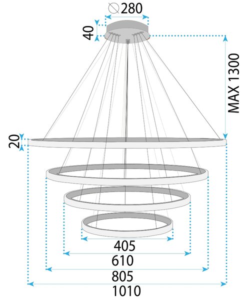 Lampa wisząca LHJ010-CP4 BRUSH GOLD