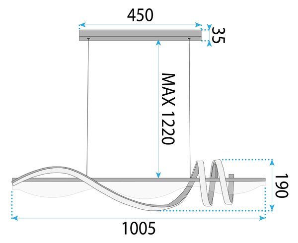 Λάμπα LED LHJ041-CP 100 cm BLACK