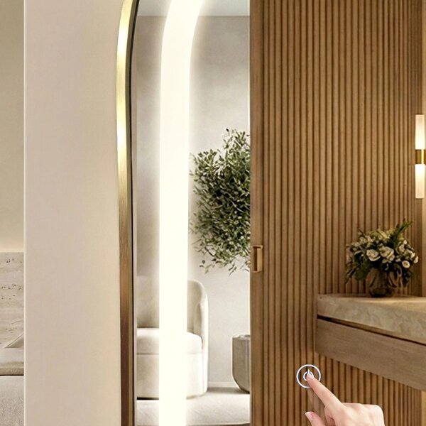 ΚΑΘΡΕΦΤΗΣ ΤΟΙΧΟΥ LED Orbit 60x170cm Βουρτσισμένο χρυσό