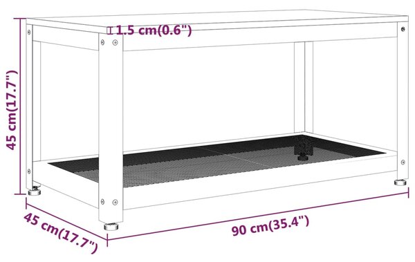 VidaXL Τραπεζάκι Σαλονιού Αν. Καφέ/Μαύρο 90x45x45 εκ. από MDF/Σίδερο