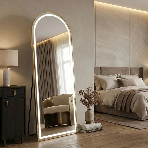 ΚΑΘΡΕΦΤΗΣ ΤΟΙΧΟΥ LED Orbit 60x170cm Βουρτσισμένο χρυσό