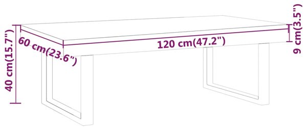 VidaXL Τραπεζάκι Σαλονιού Αν. Καφέ/Μαύρο 120x60x40 εκ. από MDF/Σίδερο