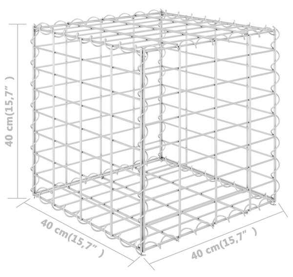 VidaXL Συρματοκιβώτιο Κύβος 40 x 40 x 40 εκ. από Ατσάλινο Σύρμα