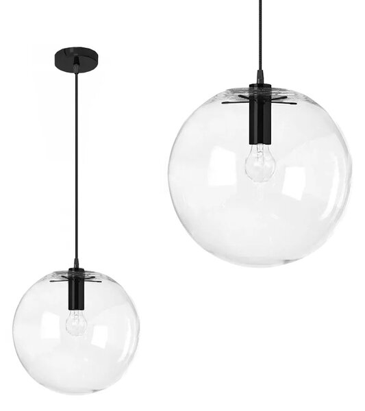 Γυάλινο κρεμαστό φωτιστικό οροφής Lassi 20 cm APP306-1CP Μαύρο