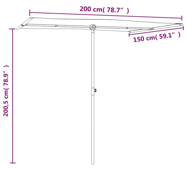 VidaXL Ομπρέλα Κήπου Taupe 2 x 1,5 μ. με Ιστό Αλουμινίου