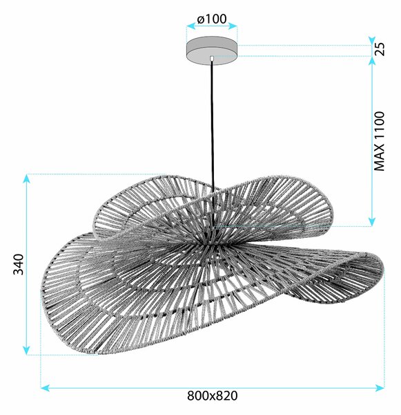 ΚΡΕΜΑΣΤΟ ΦΩΤΙΣΤΙΚΟ ΟΡΟΦΗΣ BOHO APP1738-1CP 80CM