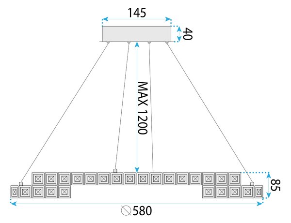 Λάμπα LED APP1770-CP CHROME 60cm