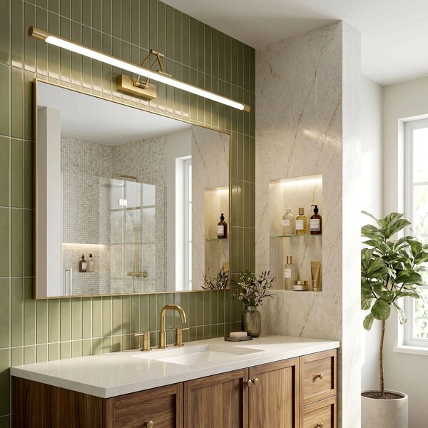 Επιτοίχο φωτιστικό μπάνιου LED SWE024-1W 80cm Brush Gold