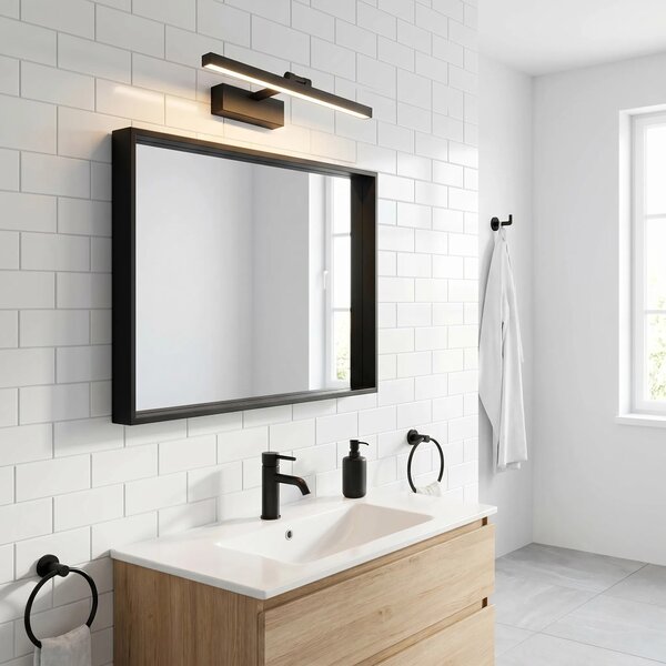Επιτοίχο φωτιστικό μπάνιου LED APP1866-1W 40 cm Black