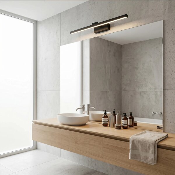 Επιτοίχο φωτιστικό μπάνιου APP1868-1W 80 cm Black
