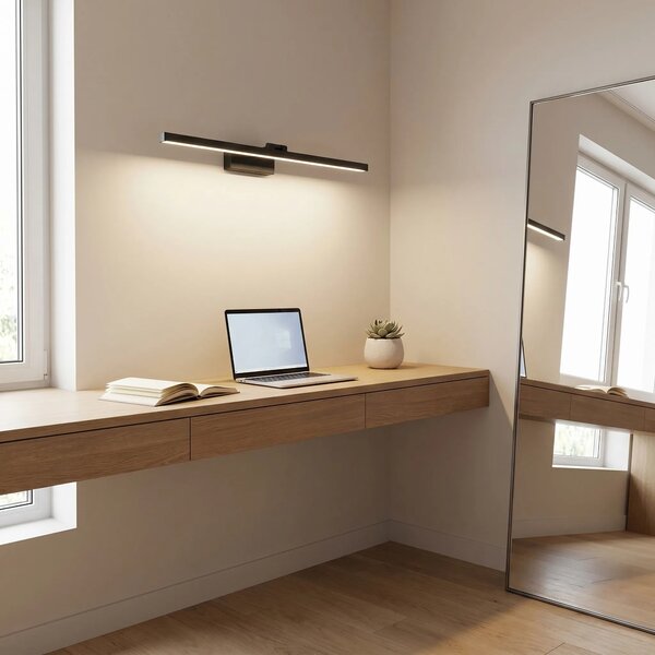 Επιτοίχο φωτιστικό μπάνιου APP1868-1W 80 cm Black